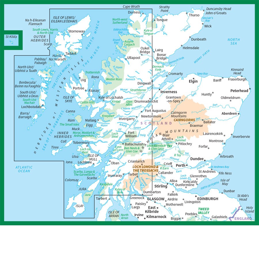 Western Scotland and the Western Isles Map OS Road 2 - The Tasmanian ...